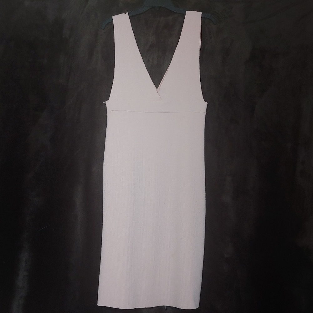 pastel pink v neck dress